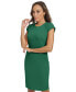 Women's Short-Sleeve Scuba-Crepe Sheath Dress