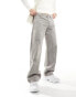 Weekday Sphere low waist relaxed carpenter jeans in grey wash Verwaschenes Grau, W33 - фото #1