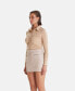 Women's Leather Skirts, Beige