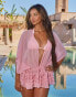 Фото #1 товара Moda Minx X Sophie Piper ruffle kaftan in baby pink