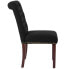 Фото #1 товара Hercules Series Black Fabric Parsons Chair With Rolled Back, Accent Nail Trim And Walnut Finish