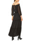 Фото #2 товара Women's Smocked Waist Halter Long Sleeve Maxi Dress