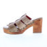 Bed Stu Enticing F399018 Womens Brown Leather Slip On Heeled Sandals Shoes
