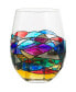 Renaissance Stained Glass Wine Decanter Glasses, Set of 5