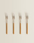 Set of brunch forks with wood-effect handle