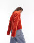 Topshop knitted cable crew jumper in orange