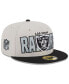 ფოტო #1 პროდუქტის Men's Stone, Black Las Vegas Raiders 2023 NFL Draft On Stage 59FIFTY Fitted Hat