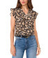 ფოტო #1 პროდუქტის Women's Floral-Print Flutter-Sleeve Top