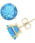 ფოტო #1 პროდუქტის Blue Topaz Stud Earrings (6-3/4 ct. t.w.) in 14k Gold