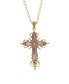 ფოტო #1 პროდუქტის Symbols of Faith Glass Rectangle Cross Necklace