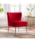 Фото #15 товара 25" Wide Upholstered Tufted Velvet Accent Chair With Metal Leg