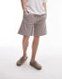 Topman premium heavyweight relaxed jersey short in light brown - BROWN