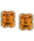 EFFY® Citrine (6-1/10 ct. t.w.) & Diamond (1/4 ct. t.w.) Stud Earrings in 14k Gold