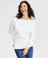Фото #4 товара Women's Rhinestone-Button Sweater, Created for Macy's