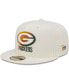 Men's Cream Green Bay Packers Chrome Color Dim 59FIFTY Fitted Hat