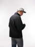 Фото #2 товара Topman oversized 1/4 zip sweatshirt in black