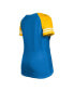 ფოტო #3 პროდუქტის Women's Powder Blue Los Angeles Chargers Raglan Lace-Up T-shirt