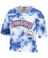 Фото #3 товара Women's Royal and White Philadelphia 76ers Hardwood Classics Tie-Dye Cropped T-shirt