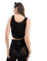 JJXX co-ord crochet vest crop top in black Черный, S - EU 36 - фото #4