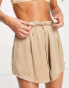 Zulu & Zephyr Exclusive beach satin shorts co-ord in chestnut