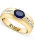 ფოტო #1 პროდუქტის EFFY® Men's Sapphire (1-3/8 ct. t.w.) & Diamond (3/8 ct. t.w.) Ring in 14k Gold
