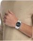 ფოტო #3 პროდუქტის Men's Distinguish Silver-Tone Stainless Steel Bracelet Watch 44mm