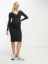 Фото #2 товара Vero Moda Maternity nursing midi dress with long sleeves in black