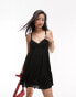 Фото #4 товара Topshop crochet mini swing sun dress in black