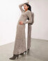 Фото #4 товара ASOS EDITION textured crinkle scoop neck maxi dress with seam detail in oatmeal