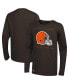 Фото #1 товара Men's Brown Cleveland Browns Side Drill Long Sleeve T-shirt