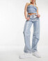 Pull&Bear metallic jean in silver Серебристый, 34 - фото #1