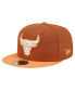 Фото #1 товара Men's Brown/Orange Chicago Bulls 2-Tone Color Pack 9fifty Snapback Hat