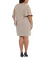 Фото #4 товара Plus Size Sequined Lace Cape Dress