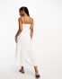 New Look strappy midi dress with broiderie detail in white