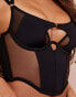 Фото #2 товара Wolf & Whistle X Michelle Domingos illusion net and micro cut out basque in black