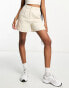 ASOS DESIGN Tall dad short with linen in stone Серый, 32 - фото #4