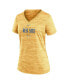 ფოტო #3 პროდუქტის Women's Gold Boston Red Sox City Connect Velocity Practice Performance V-Neck T-shirt