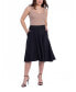 ფოტო #1 პროდუქტის Women's Elastic Waistband Pocket Midi Skirt