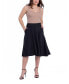 Women's Elastic Waistband Pocket Midi Skirt