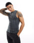 Фото #1 товара ASOS DESIGN muscle fit ribbed vest in grey