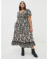 ფოტო #1 პროდუქტის Women's Plus Size Priya Mosaic Leaf Midi Dress
