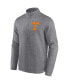 Men's Heather Gray Distressed Tennessee Volunteers Vintage-Like Fleece Quarter-Zip Jacket