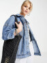 Фото #1 товара Only oversized denim jacket in medium blue