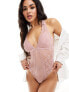 Фото #1 товара ASOS DESIGN Lilli lace and mesh soft body in dusty pink