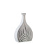 Vase Alexandra House Living White Silver Ceramic 7 x 18 x 27 cm