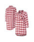 Women's Red Tampa Bay Buccaneers Sienna Plaid Full-Button Long Sleeve Nightshirt