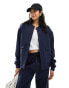 4th & Reckless tailored bomber jacket co-ord in navy - NAVY