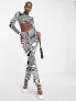 Фото #2 товара Sixth June co-ord psychedelic print trousers in black and white