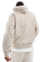 Armani Exchange contrast chest logo hoodie in beige