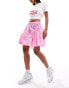 Фото #4 товара Monki poplin mini skirt with drawstring ruched detail in pink